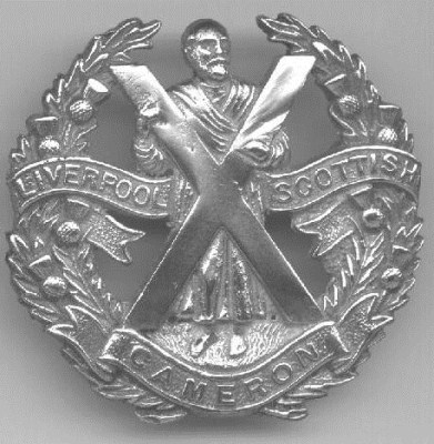 Liverpool Scottish Camoron bonnet Badge